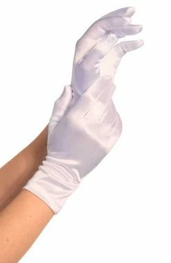 COAXcopenhagen2 White Wrist Length Satin Gloves ACCESSORIES