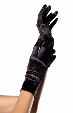 COAXcopenhagen2 ACCESSORIES Black Wrist Length Satin Gloves