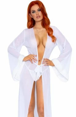 COAXcopenhagen2 Classic Long White Robe - Morning Glory LINGERIE