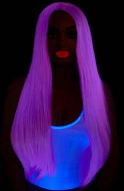 COAXcopenhagen.com Long Straight Center Part Purple Wig