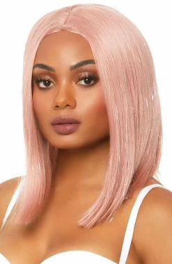 COAXcopenhagen.com Long Pink Bob Wig With Tinsel NASA & Space Costumes