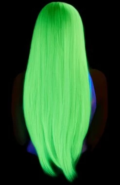 COAXcopenhagen.com Long Straight Center Part Neon Green Wig