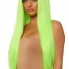 COAXcopenhagen.com Long Straight Center Part Neon Green Wig