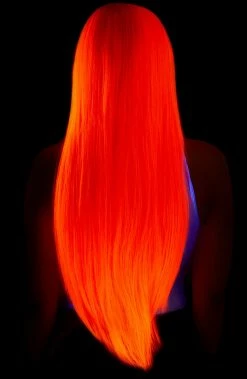 COAXcopenhagen.com Rave Costumes Long Straight Center Part Neon Pink Wig