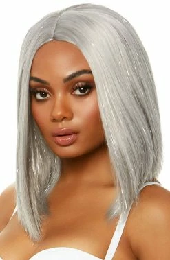 COAXcopenhagen.com Long Silver Blond Bob Wig With Tinsel NASA & Space Costumes