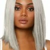 COAXcopenhagen.com Long Silver Blond Bob Wig With Tinsel NASA & Space Costumes