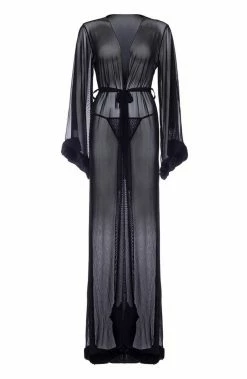 COAXcopenhagen2 LINGERIE Classic Long Black Robe - Next Move