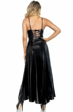COAXcopenhagen.com Long Black Vinyl Dress - All In On The Drama
