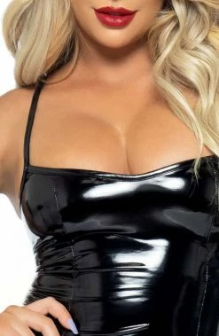 COAXcopenhagen.com Long Black Vinyl Dress - All In On The Drama