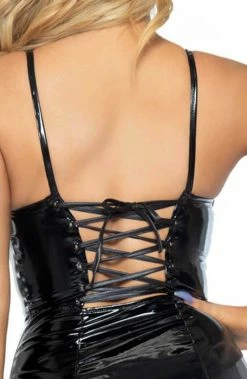 COAXcopenhagen.com Long Black Vinyl Dress - All In On The Drama