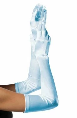 COAXcopenhagen2 Long Baby Blue Satin Gloves ACCESSORIES