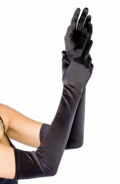 COAXcopenhagen2 Long Black Satin Gloves