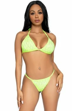 COAXcopenhagen.com Lime Diamond Pattern Rhinestone Bikini - Cocktail Hour
