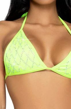 COAXcopenhagen.com Lime Diamond Pattern Rhinestone Bikini - Cocktail Hour