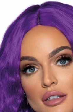 COAXcopenhagen.com ACCESSORIES Long Purple Wavy Center Part Wig
