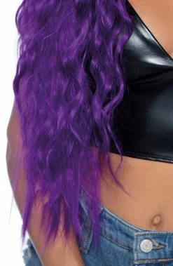 COAXcopenhagen.com ACCESSORIES Long Purple Wavy Center Part Wig