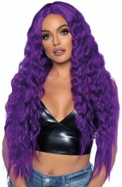 COAXcopenhagen.com ACCESSORIES Long Purple Wavy Center Part Wig