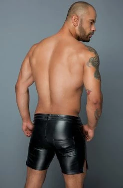 COAXcopenhagen.com Wet Look Tregging Shorts - Authorized