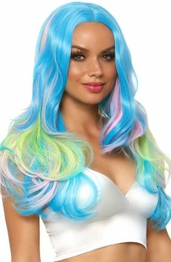 COAXcopenhagen2 Neon Blue Wig With Stripes