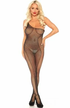 COAXcopenhagen2 Fishnet Catsuit With Rhinestones - Crystalized Glam