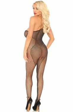 COAXcopenhagen2 Fishnet Catsuit With Rhinestones - Crystalized Glam