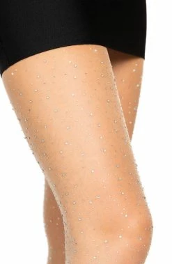 COAXcopenhagen.com Nude Sheer Rhinestone Pantyhose HOSIERY