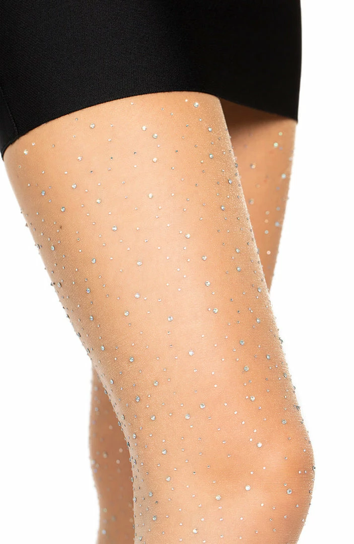 COAXcopenhagen.com Nude Sheer Rhinestone Pantyhose HOSIERY
