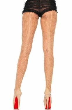 COAXcopenhagen2 Nude Fishnet Tights With Back Seam