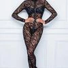 COAXcopenhagen.com Sheer Black Catsuit With Flock Tiger Print - What You Need