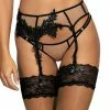 COAXcopenhagen2 LINGERIE Transparent Garter Belt With Black Lace - PRECIOUS