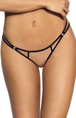 COAXcopenhagen2 Transparent Knickers With Black Lace - PRECIOUS LINGERIE