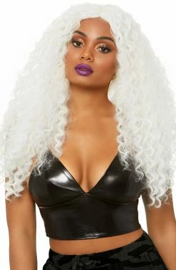 COAXcopenhagen.com Long Curly White Wig