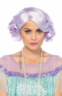 COAXcopenhagen2 Purple Curly Bob Wig Flappers & Gatsby