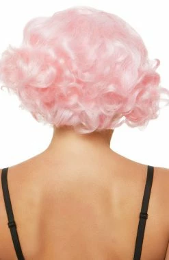 COAXcopenhagen2 Flappers & Gatsby Pink Curly Bob Wig