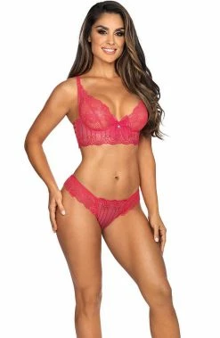 COAXcopenhagen.com Pink Lace Bustier Bra - SIREN