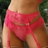 COAXcopenhagen.com LINGERIE Pink Lace Garter Belt - SIREN