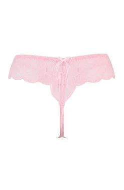 COAXcopenhagen.com LINGERIE Pink Lace Thong - HONEY
