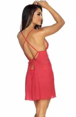 COAXcopenhagen.com Pink Lace Chemise & String - CAJOLE LINGERIE