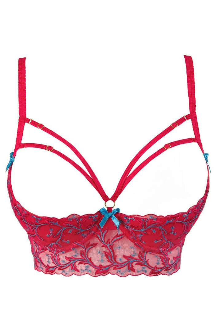 COAXcopenhagen.com Pink Shelf Bra With Cage-strap - RISQUÉ LINGERIE