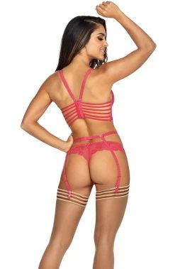 COAXcopenhagen.com LINGERIE Pink Lace Thong - SIREN