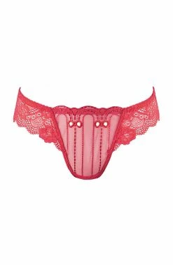 COAXcopenhagen.com LINGERIE Pink Lace Thong - SIREN