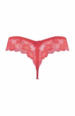 COAXcopenhagen.com LINGERIE Pink Lace Thong - SIREN