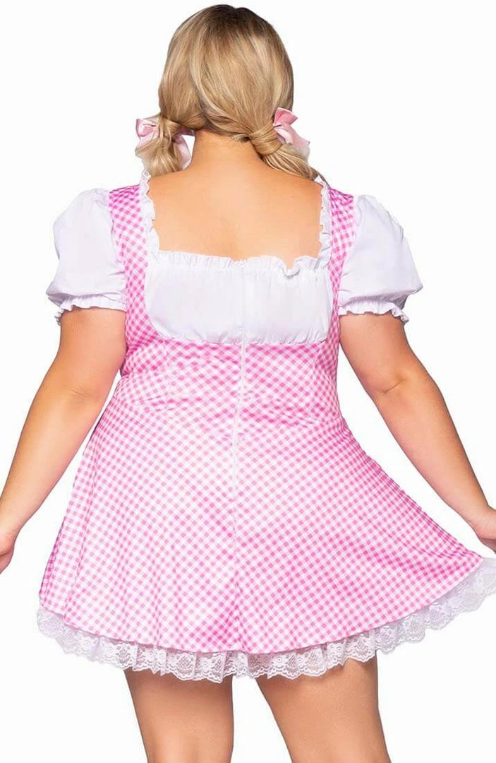 COAXcopenhagen.com Plus Size Pink Gingham Dress Costume - Farm Hair, Don't Care