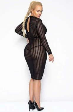 COAXcopenhagen.com Plus Size Sheer Mesh Pencil Dress - Call Me Claire Killer Curves