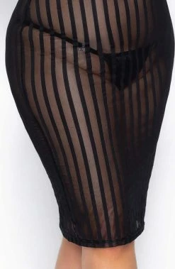 COAXcopenhagen.com Plus Size Sheer Mesh Pencil Dress - Call Me Claire Killer Curves