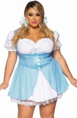 COAXcopenhagen.com Plus Size Blue Gingham Dress Costume - Farmer Girl COSTUMES
