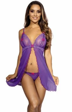 COAXcopenhagen.com Purple Chemise & String - DANITY