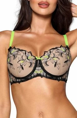 COAXcopenhagen.com Push-up Bra With Neon Yellow Contrast - Passion Wave LINGERIE