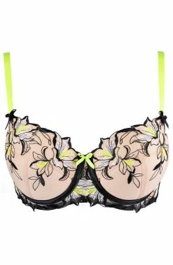 COAXcopenhagen.com Push-up Bra With Neon Yellow Contrast - Passion Wave LINGERIE