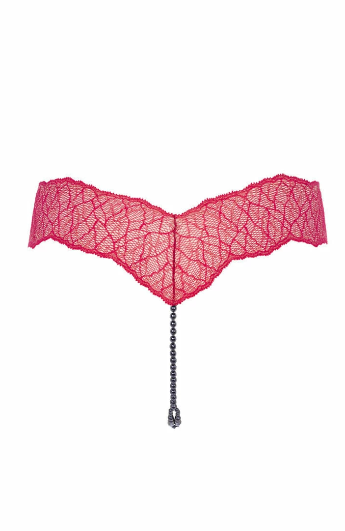 COAXcopenhagen.com LINGERIE Red Double Pearl String - Sydney Dark Double